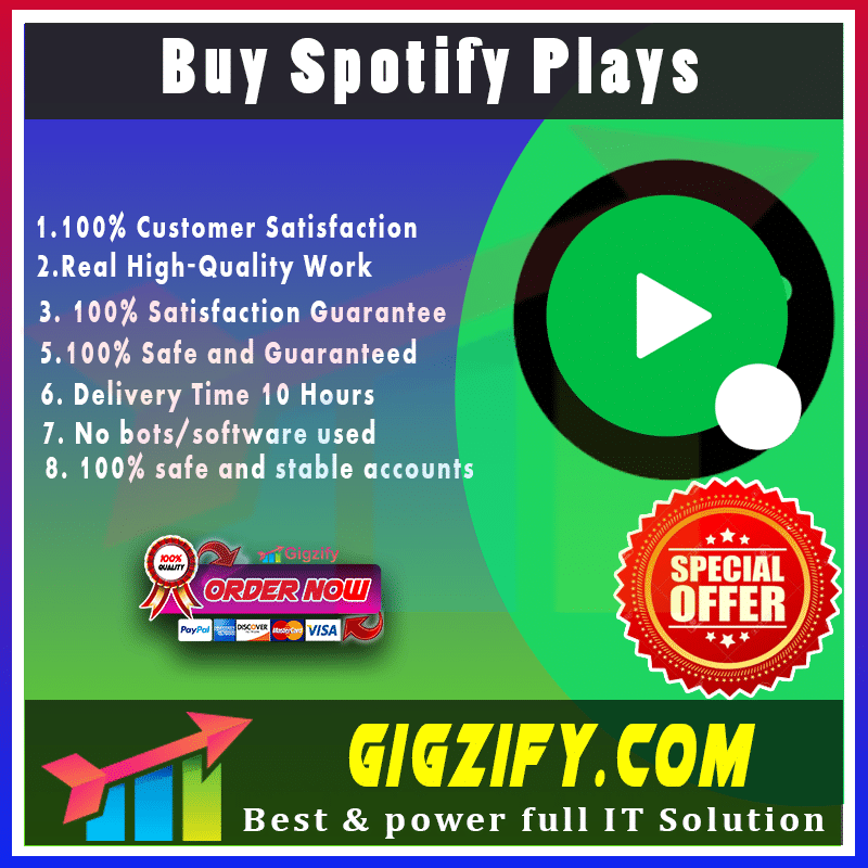 Buy Spotify Plays - gigzify best Offers now for only $3.99