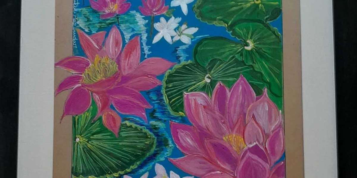 Buy Painted Canvas Wall art in Mumbai Online: A Lotus-Inspired Tapestry of Artistic Brilliance