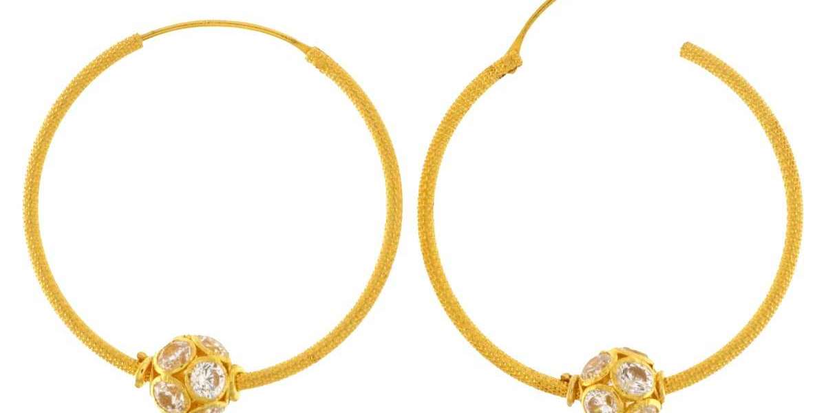 Gleaming Elegance: Indian Gold Hoop Earrings