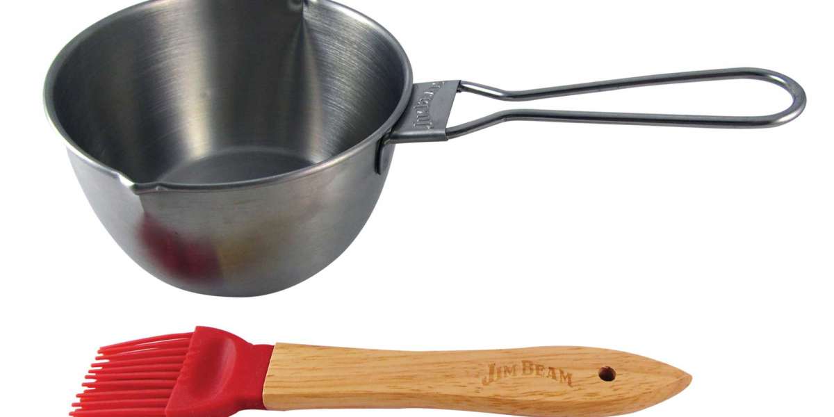 Jim Beam® Stainless Steel Basting Pot Set: Perfect Your Grilling Game