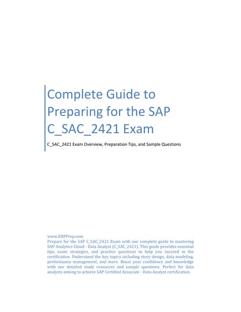 Complete Guide to Preparing for the SAP C_SAC_2421 Exam | PDF