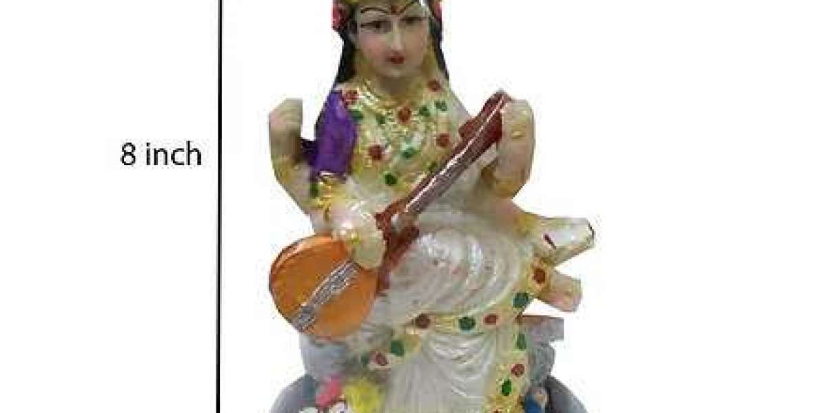 Graceful Marble Saraswati Idols: Perfect for Study Tables, Homes, and Temples