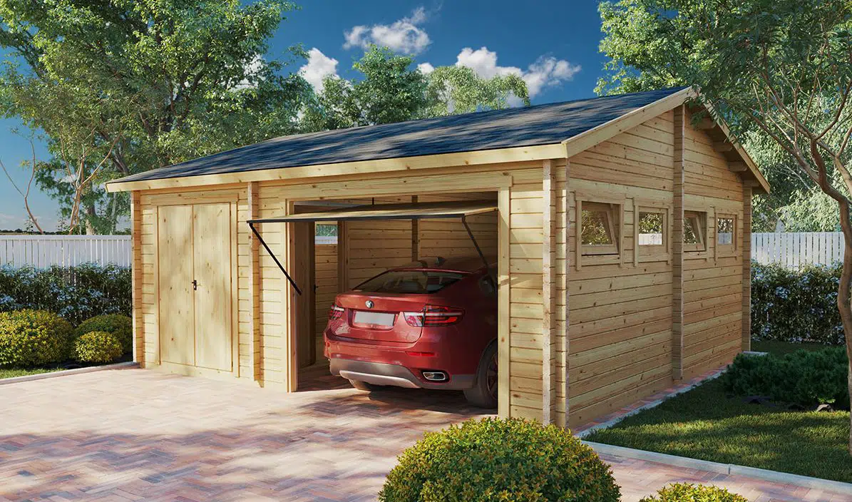 Buy Wooden Garage Online in UK | Car Sheds - Summerhouse24