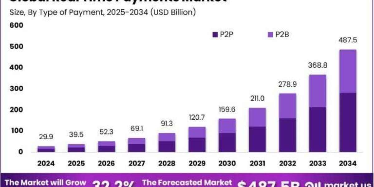 Real Time Payments Market size is expected to be worth around USD 487.5 BN