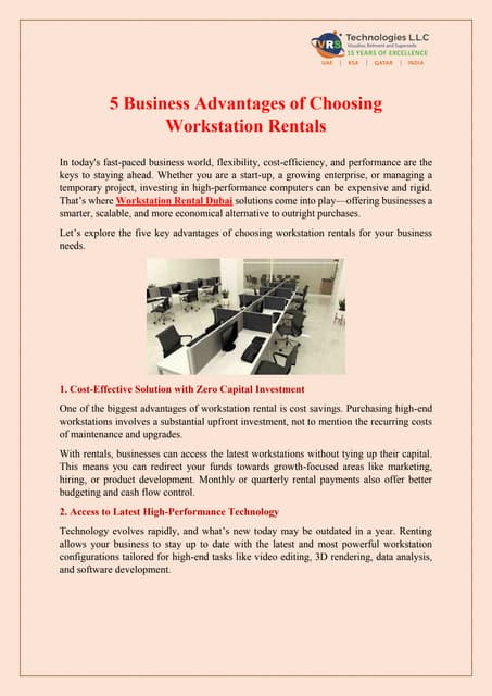 5 Business Advantages of Choosing Workstation Rentals | PDF